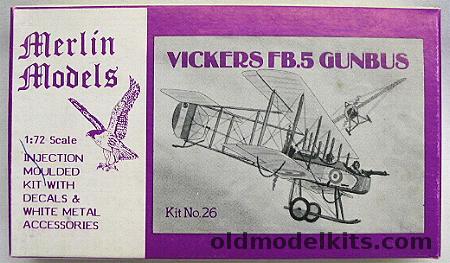 Merlin Models 1/72 Vickers Fb.5 Gunbus (Fb-5), 26 plastic model kit